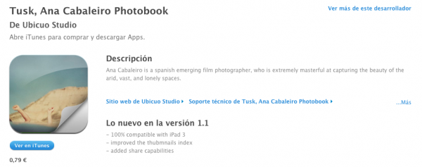 Tusk, libro de fotografía para iPad