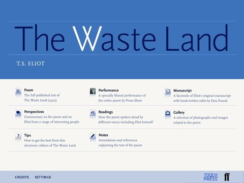 The Waste Land, libro de poesía para iPad