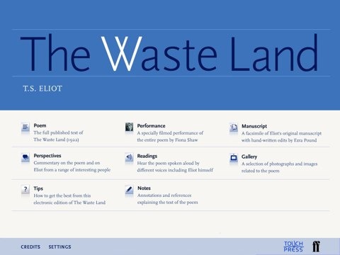 The Waste Land, libro de poesía para iPad The Waste Land, libro de poesía para iPad