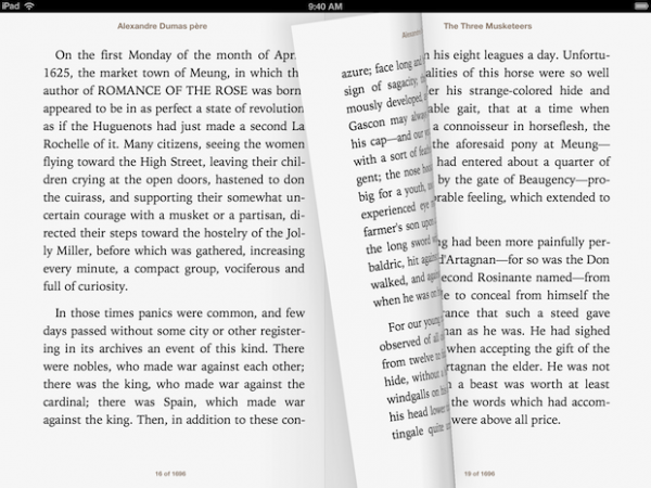 iBooks pasando de página iBooks pasando de página