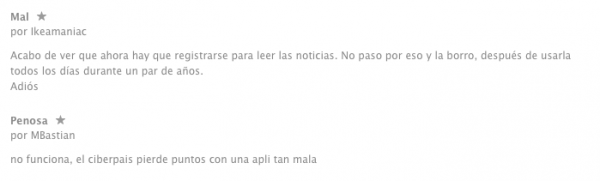 Reseñas usuarios App Store El CiberPaís Reseñas usuarios App Store El CiberPaís
