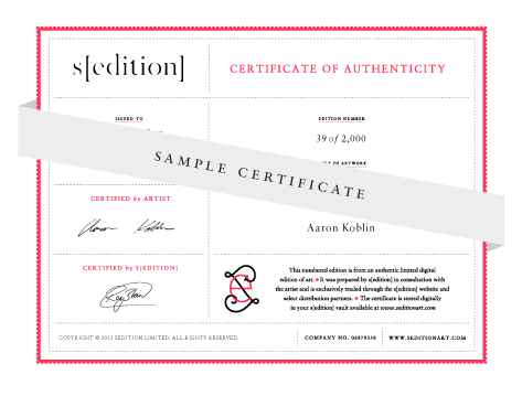 Certificado autenticidad: s[edition]