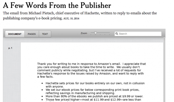 Hachette respuesta precio libro digital