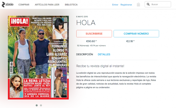 Hola, revista digital Zinio